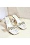 Leaf Stone Transparent Heeled Evening Dress Shoes-Felisyabutik - 2