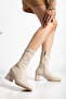 Women's Stretch Ankle Medium Heel Boots - 3