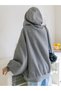 Women Zippered Hooded Sweatshirt - 2