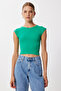 Pack of 2 Basic Ribbed Knitted Crop Blouse Lmx0123 Green Dark Pink - 5