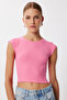 Pack of 2 Basic Ribbed Knitted Crop Blouse Lmx0123 Orange Pink - 3