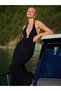 Lycra Buckle Detailed Long Dress Black - 3