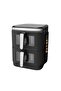 Compact digital air fryer with touchscreen controls, rapid hot air circulation, and easy cleanup.