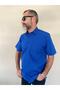 Classic Wide Cut Easy-Iron Short Sleeve Tie Collar Shirt with Dacron Pockets - 4