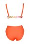Beria Women's Orange Patterned Bikini Set with Gathering Straps - 3