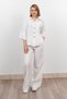 Women's Summer Ecru Modal Fabric Snap Button Jacket Elastic Waist Pants Set Stylish Daily Comfortable Two-Piece 1208