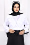 Ecru Collar Ruffled Buttoned Shirt