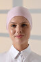 Stitched Tie-Up Plain Combed Cotton Hijab Bonnet Pink - 3