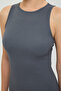 Soft Rib Slit Detailed Sleeveless Dress Smoked - 4