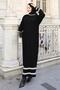 فستان تريكو منقوش أسود 6149 - 3