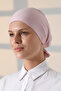 Stitched Tie-Up Plain Combed Cotton Hijab Bonnet Pink
