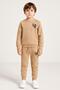 Printed Embroidered Mink Color Boy's Tracksuit Set