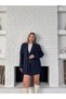 Double-Capped Blazer Jacket Navy Blue Women's Outerwear - 2