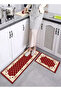 2-Piece Luxurious Anti-Slip Water Absorbent Kitchen Floor Mats 120x40 & 60x40 cm