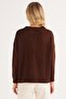 Women's Slim Fit Slim Fit V-Neck Brown Sweater - 7