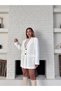 Double-Capped Blazer Jacket White Women's Office - 2