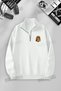 Unisex Women Men Gryffindor Printed Stand Collar Half Zipper Basic Sweatshirt