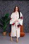 Muslin Kimono 100% Cotton Yin Yang Eye Printed Patterned Bathrobe Kaftan Dressing Gown - 8