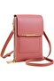 Anti-theft Leather Bag, Elegant Crossbody Touch Screen Phone Bag, RFID Blocking Purse (Pink1)