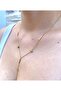 Butterfly Detailed Steel Gold Y Necklace - 3