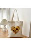 Sunflower Heart Design Printed Women's Organic Cotton Hambez Bag