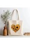 Sunflower Heart Design Printed Women's Organic Cotton Hambez Bag - 2