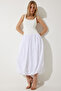 Balloon Midi Dress Lub0025 White - 2