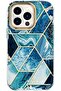 iPhone 13 Pro Case | Marble Shockproof Bumper Stylish Slim Phone Cases |Blue Marble - 3