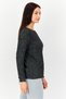 Women Crew Neck Allover Print Long Sleeve Sleepwear Top, Multicolor - 3