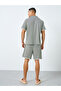 Men Green Checked Print Knit Shirt and Shorts Set - 4