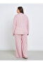 Plus Melange Shirt and Wide Leg Pyjama Set - 4