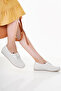 White Women's Perforated Ballerina Shoes - 2