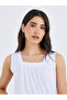 Solid Square Neck Sleeveless Top - 3