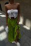 Pistachio Green Audrey Slit Detail Skirt 4037 - 7