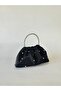 Black Silver Embroidered Portfolio Evening Dress Handbag