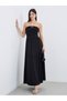 Bandeau Neck A-Line Maxi Dress with Buckle Detail - 2