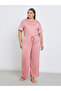 Plus NY Print T-Shirt and Pyjama Set - 4