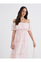 Burn Out Lave Off Shoulder Tiered Midi Dress - 3