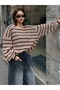 Women's Thessaloniki Knitted Striped over Size Sweater - 5