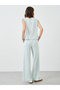 Melange Sleeveless Top and Wide Leg Pants Co-Ords - 4