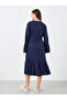 Wide Ruffle Sleeve Contrast Lettuce Trim Robe - 4