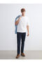 Vizyon New Season White Crew Neck Combed Cotton Men's T-Shirt - 3