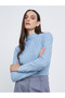 Women Blue Textured Knit Regular Fit Top