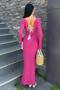 Plum Tassel Lace Detailed V-Neck Lace-Like Knit Dress 2850 - 4