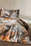 Vienta Premium 100% Cotton Satin Double Duvet Cover Set - Orange
