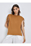 Solid Sleeveless Tie-Up Shoulder T-Shirt