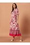 Women Pink Floral Print Maxi Dress - 3