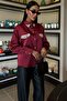 Collar and Pocket Pearl Stone Satin Shirt 3423 - 3