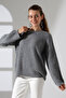 Round Neck Long Sleeve Zigzag Walking Pattern Loose Relaxed Fit Winter Knitwear Sweater - 6