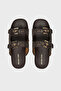 Logo Printed Double-Strap Belted Slipper 40T5BYFS1D200 SLIPPER 40T5BYFS1D 200 - 4